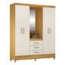 Guarda Roupa Capelinha Pérsia 4 Portas Cinamon Touch/off White com Espelho - Demóbile - 1