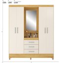 Ver imagem 3 de Guarda Roupa Capelinha Pérsia 4 Portas Cinamon Touch/off White com Espelho - Demóbile