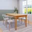 Ver imagem 1 de Conjunto Mesa Madeira Maciça 4 Cadeiras Wishbone Amarílis Yescasa Espresso Móveis Marrom