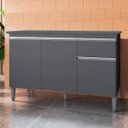 Ver imagem 3 de Balcão de Pia Cozinha Andréia 100 Cm Cinza sem Tampo Ajl Móveis