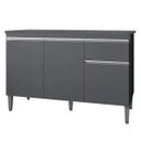 Ver imagem 1 de Balcão de Pia Cozinha Andréia 100 Cm Cinza sem Tampo Ajl Móveis