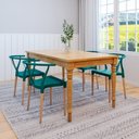 Ver imagem 1 de Conjunto Mesa Madeira Maciça 4 Cadeiras Wishbone Amarílis Yescasa Espresso Móveis Verde