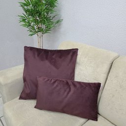 2 Capas de Almofadas 50x50 + 2 Capa 30x50cm Glamour Bordo - 4