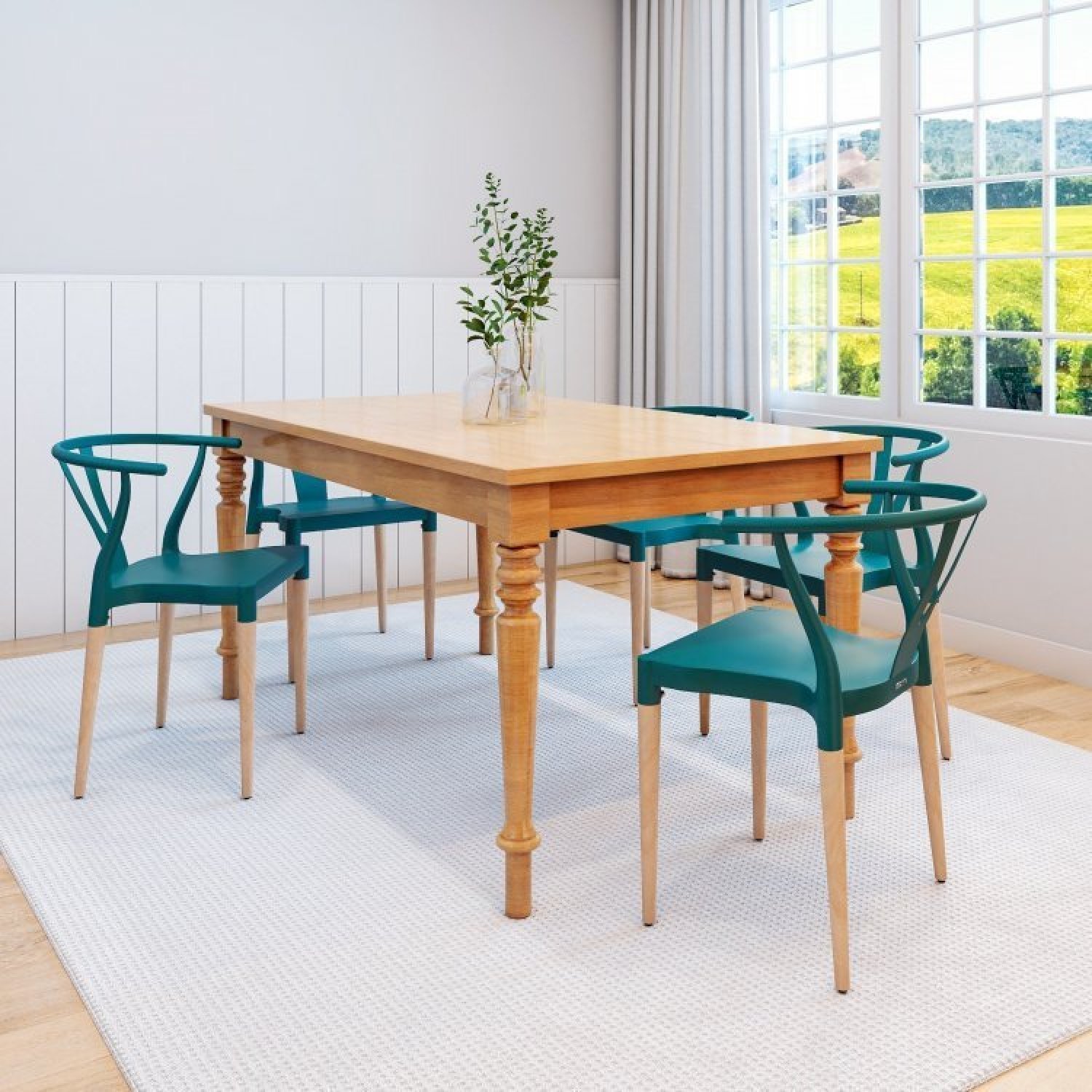 Conjunto Sala de Jantar Mesa Madeira Maciça com 6 Cadeiras Wishbone Amarílis Espresso Móveis é boa?