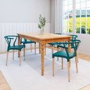 Ver imagem 1 de Conjunto Sala de Jantar Mesa Madeira Maciça com 6 Cadeiras Wishbone Amarílis Espresso Móveis