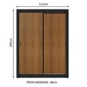 Ver imagem 3 de Guarda-Roupa Solteiro Madesa Dallas Plus 2 Portas de Correr 4 Gavetas Preto/Rustic Cor:Preto/Rustic