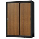 Ver imagem 2 de Guarda-Roupa Solteiro Madesa Dallas Plus 2 Portas de Correr 4 Gavetas Preto/Rustic Cor:Preto/Rustic