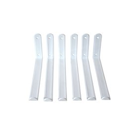 Kit 6 peças Suporte cantoneira Invertida - Mod. "U" p/ prateleira de 25cm - Branca - 1