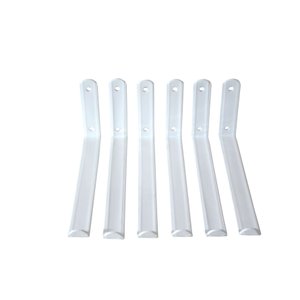 Kit 6 peças Suporte cantoneira Invertida - Mod. "U" p/ prateleira de 25cm - Branca
