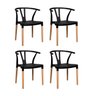Conjunto Mesa Madeira Maciça 4 Cadeiras Wishbone Amarílis Yescasa Espresso Móveis - 15