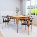 Ver imagem 1 de Conjunto Sala de Jantar Mesa Madeira Maciça 6 Cadeiras Wishbone Amarílis Espresso Móveis