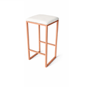 Ver imagem 3 de Kit 2 Banqueta Alta Industrial sem Encosto Rose Gold P/ Balcão, Bistro, Cozinha Assento Branco