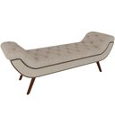 Ver imagem 1 de Puff Recamier Decorativo Tamanho Casal com Tachas 140 cm Santorini P05 Linho Creme - Lyam Decor