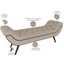 Ver imagem 3 de Puff Recamier Decorativo Tamanho Casal com Tachas 140 cm Santorini P05 Linho Creme - Lyam Decor