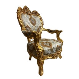 Par de Poltrona Dourado com Bege - 115x83x69cm - 4