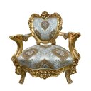 Ver imagem 3 de Par de Poltrona Dourado com Bege - 115x83x69cm