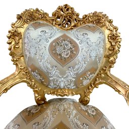Par de Poltrona Dourado com Bege - 115x83x69cm - 5