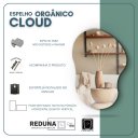 Ver imagem 4 de Espelho Orgânico Cloud 70x50cm Decorativo Barato Minimalista - Fita Dupla Face