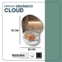 Ver imagem 5 de Espelho Orgânico Cloud 70x50cm Decorativo Barato Minimalista - Fita Dupla Face