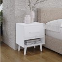 Ver imagem 5 de Mesa de Cabeceira Mila 1 Gaveta Moblis:Branco
