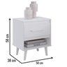 Mesa de Cabeceira Mila 1 Gaveta Moblis:branco - 2