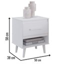 Ver imagem 3 de Mesa de Cabeceira Mila 1 Gaveta Moblis:Branco