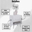 Ver imagem 3 de Mesa de Cabeceira Mila 1 Gaveta Moblis:branco