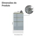 Ver imagem 2 de Balcão de Cozinha 40 Cm 3 Gavetas Branco/cinza Lux Madesa Branco/cinza