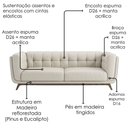 Ver imagem 5 de Sofa Living 2 Lugares Bellare 180 cm Pes Madeira Courino Tcs 725 Moll