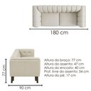 Ver imagem 3 de Sofa Living 2 Lugares Bellare 180 cm Pes Madeira Courino Tcs 725 Moll