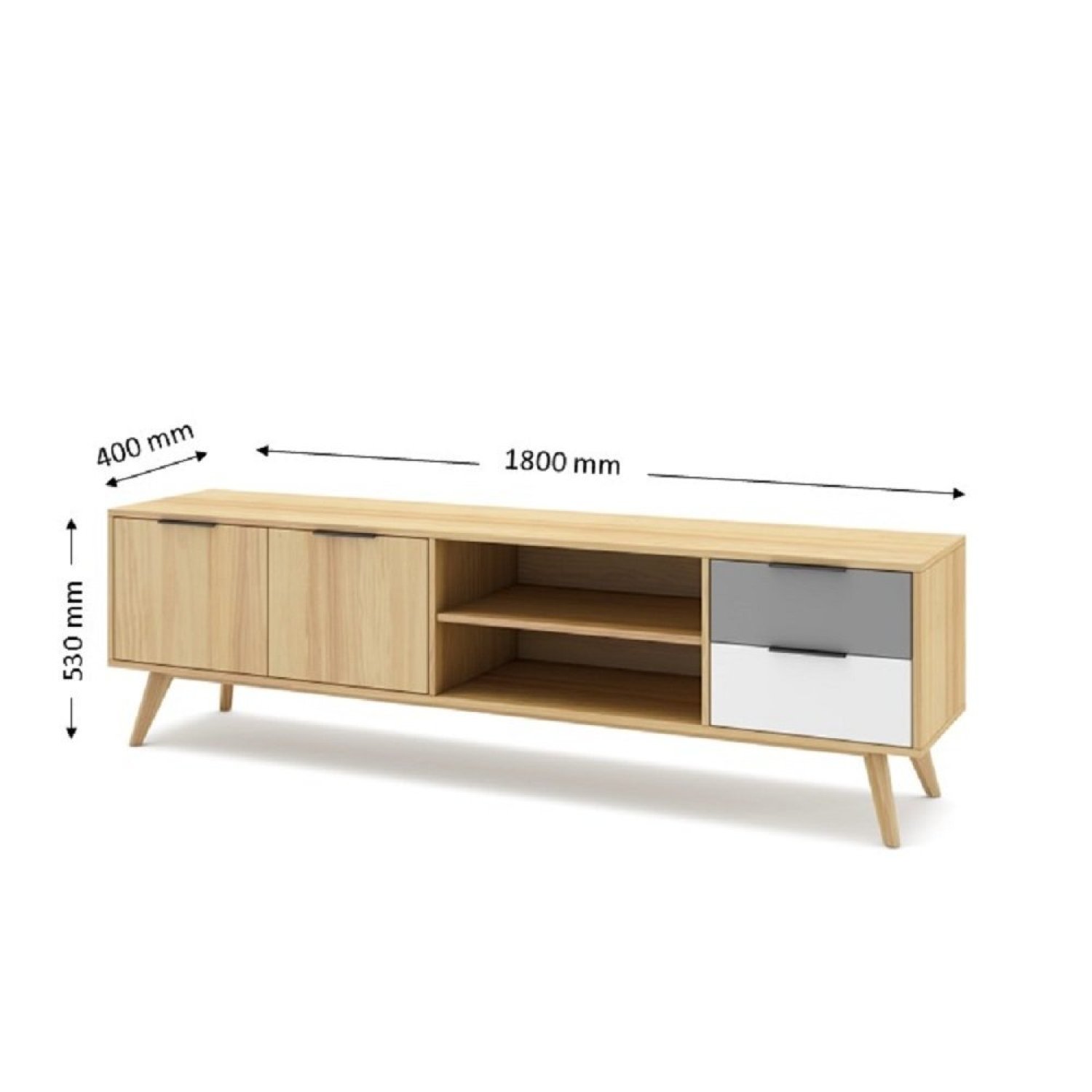 Rack para TV até 55 Polegadas 2 Portas 2 Gavetas 180cm Elfa - 3