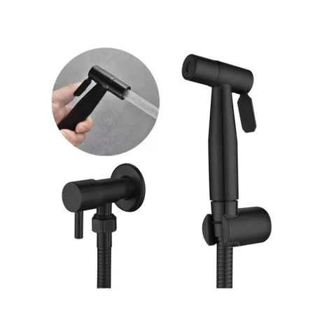 Ducha Higiênica Cor Preta 1/4 Volta Luxo Gatilho Aço Inoxidável 304 - Brinovar