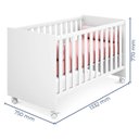Ver imagem 2 de Quarto de Bebê Duda 3 Portas e Berço Americano Mini Cama Doce Sonho 100 Branco Brilho com Colchão Ga