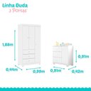 Ver imagem 3 de Quarto de Bebê Duda 3 Portas e Berço Americano Mini Cama Doce Sonho 100 Branco Brilho com Colchão Ga