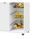 Ver imagem 4 de FRUTEIRA BALCÃO P/ MICROONDAS OU FORNO ELÉT. LOND. 2 PORTAS + CESTOS EM AÇO + RODINHAS COR BRANCO MA