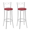 Ver imagem 2 de Kit 2 Banquetas Cromadas BC51-a - A107 Cinza/Cromada/Vermelho