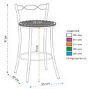 Ver imagem 3 de Kit 2 Banquetas Cromadas BC51-a - A107 Cinza/Cromada/Vermelho