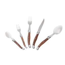 Faqueiro 30 Peças em Inox Laguiole Kenya Marrom - 3