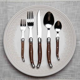 Faqueiro 30 Peças em Inox Laguiole Kenya Marrom - 2