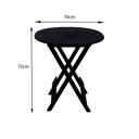 Ver imagem 3 de Conjunto de Mesa Dobrável 70x70 Redonda com 4 Cadeiras - Preto