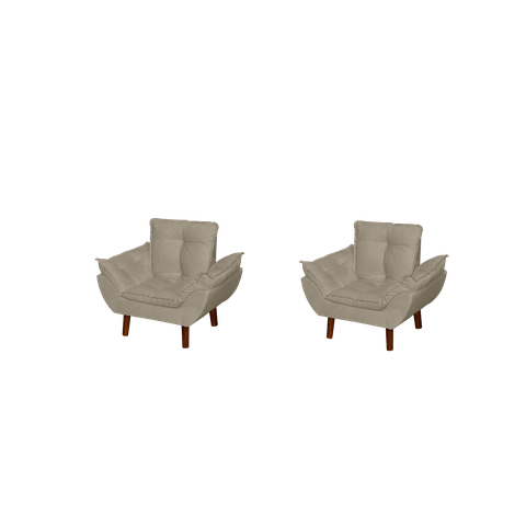 Kit 02 Mini Poltrona Cadeira Opala Infantil de Criança Suede Escolha Sua Cor