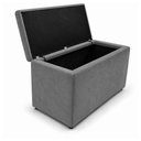 Ver imagem 3 de Calcadeira Recamier Baú Estofada 100cm para Cama Solteiro Suede Chumbo