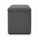 Ver imagem 4 de Calcadeira Recamier Baú Estofada 100cm para Cama Solteiro Suede Chumbo