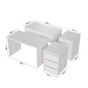 Ver imagem 5 de Conjunto Home Office 4 Peças 2 Mesas 2 Gaveteiros Ficus 6 Gavetas 170cm CabeCasa MadeiraOriginals Branco