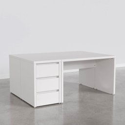 Conjunto Home Office 4 Peças 2 Mesas 120cm 2 Gaveteiros Ficus CabeCasa MadeiraMadeira - 12