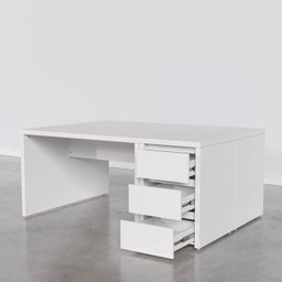 Conjunto Home Office 4 Peças 2 Mesas 120cm 2 Gaveteiros Ficus CabeCasa MadeiraMadeira - 11