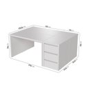 Ver imagem 4 de Conjunto Home Office 4 Peças 2 Mesas 2 Gaveteiros Ficus 6 Gavetas 170cm CabeCasa MadeiraOriginals Branco