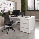 Ver imagem 1 de Conjunto Home Office 4 Peças 2 Mesas 2 Gaveteiros Ficus 6 Gavetas 170cm CabeCasa MadeiraOriginals Branco