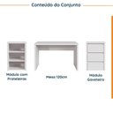 Ver imagem 3 de Escrivaninha Mesa Escritório com Gaveteiro e Nicho 220cm Ficus CabeCasa MadeiraOriginals