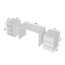 Ver imagem 5 de Escrivaninha Mesa Escritório com Gaveteiro e Nicho Ficus 3 Gavetas 220cm CabeCasa MadeiraOriginals Branco